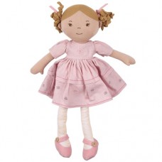 Rag Doll Amelia Linen Doll With Brown Hair - Bonikka